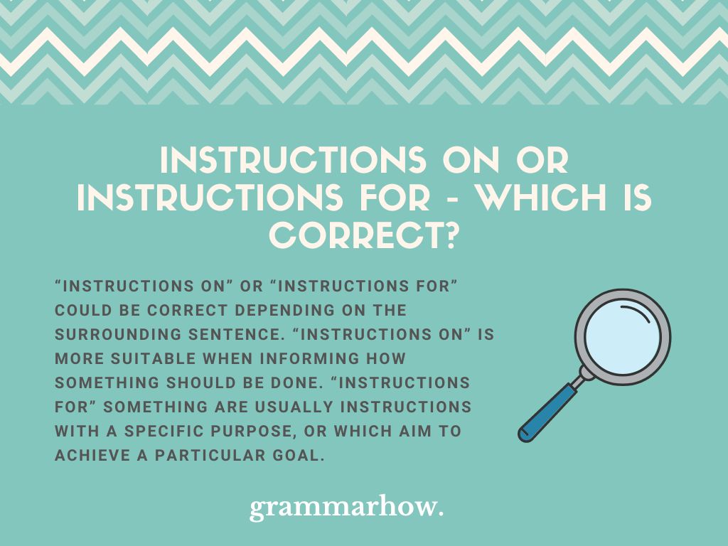 instructions