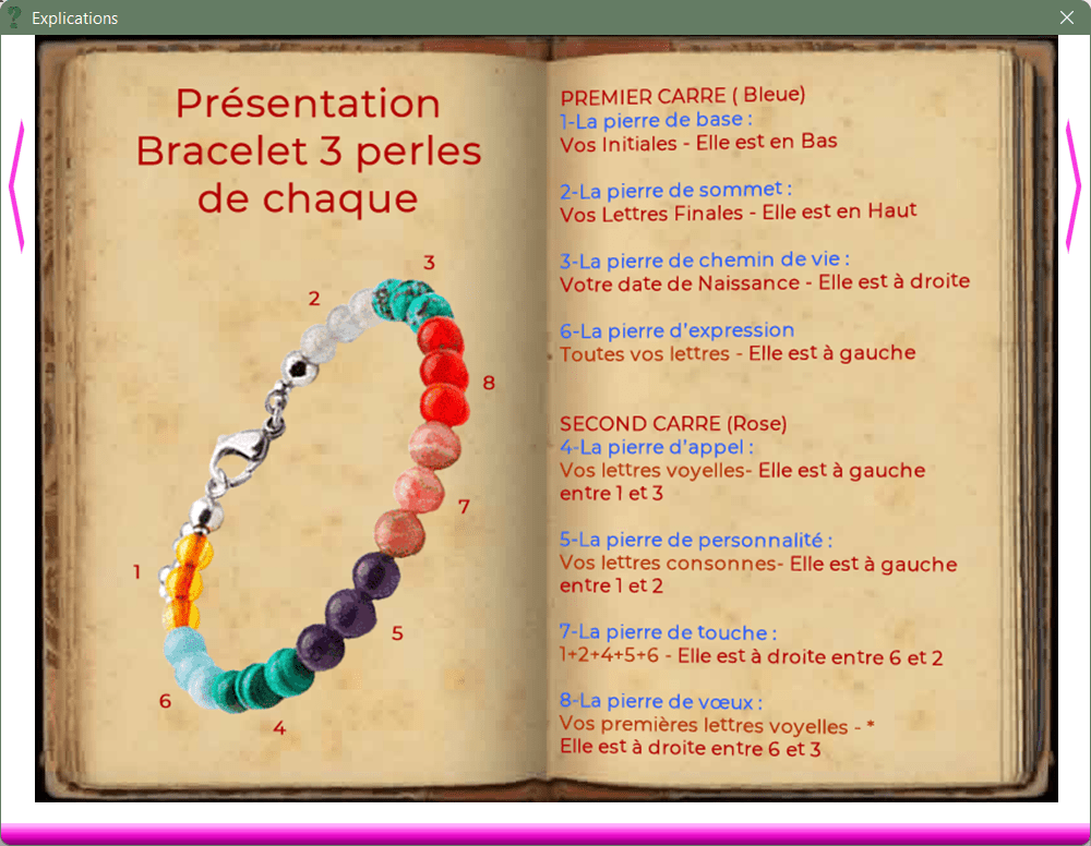 logiciel gratuit calcul bracelet chemin de vie